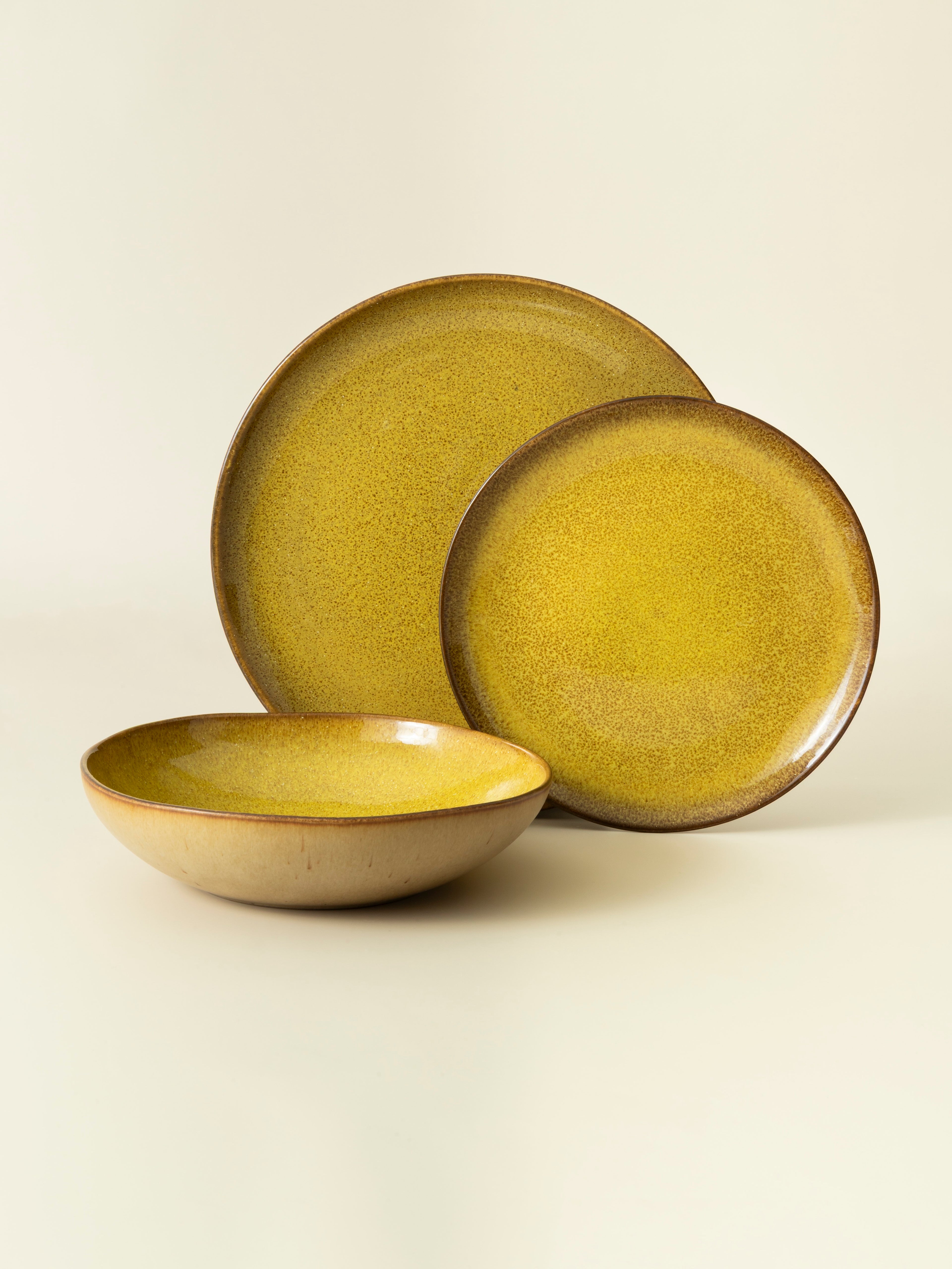 Set of 6 Side Plates — Flower Seeds Ochre