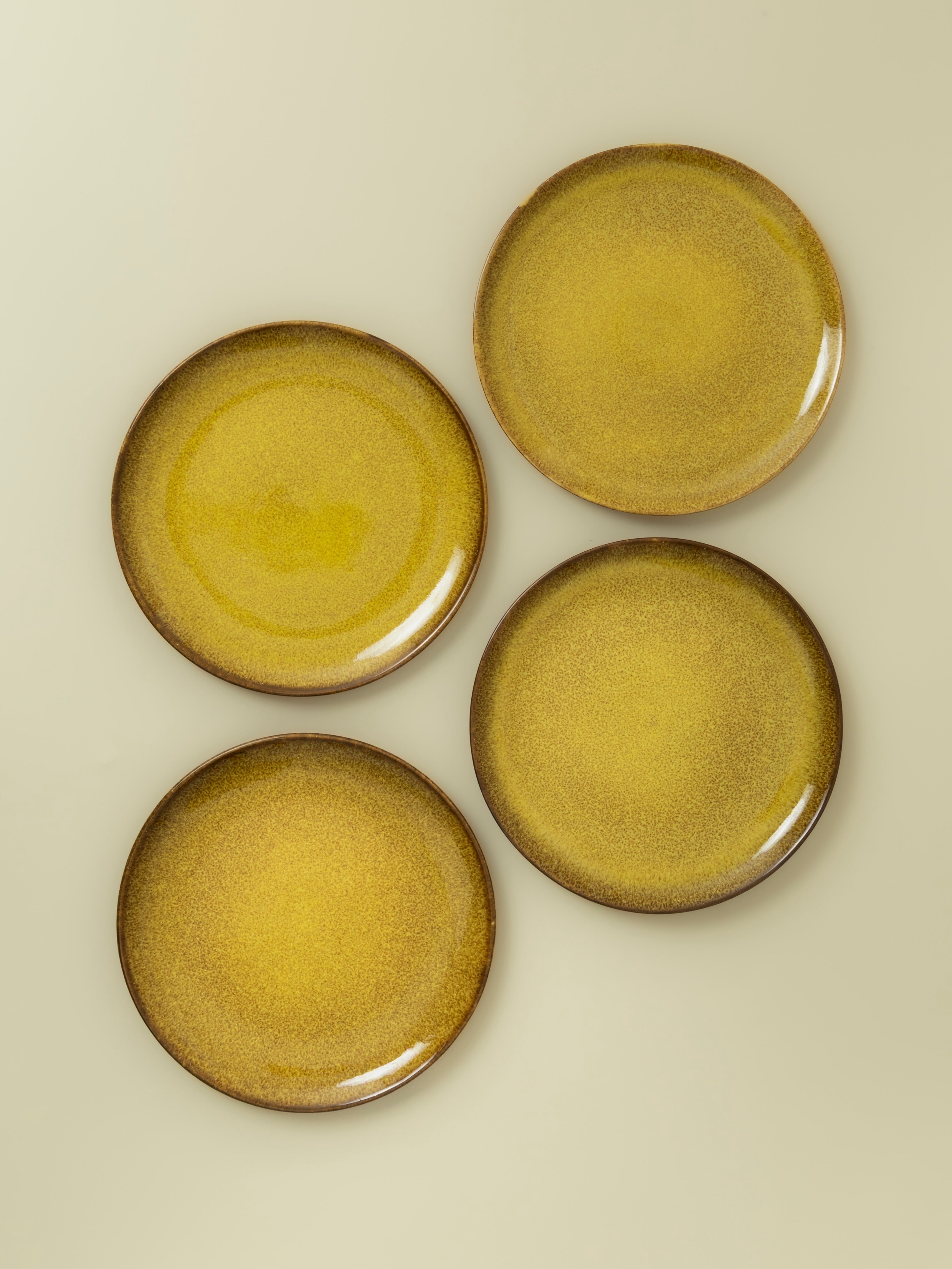 Set of 6 Side Plates — Flower Seeds Ochre