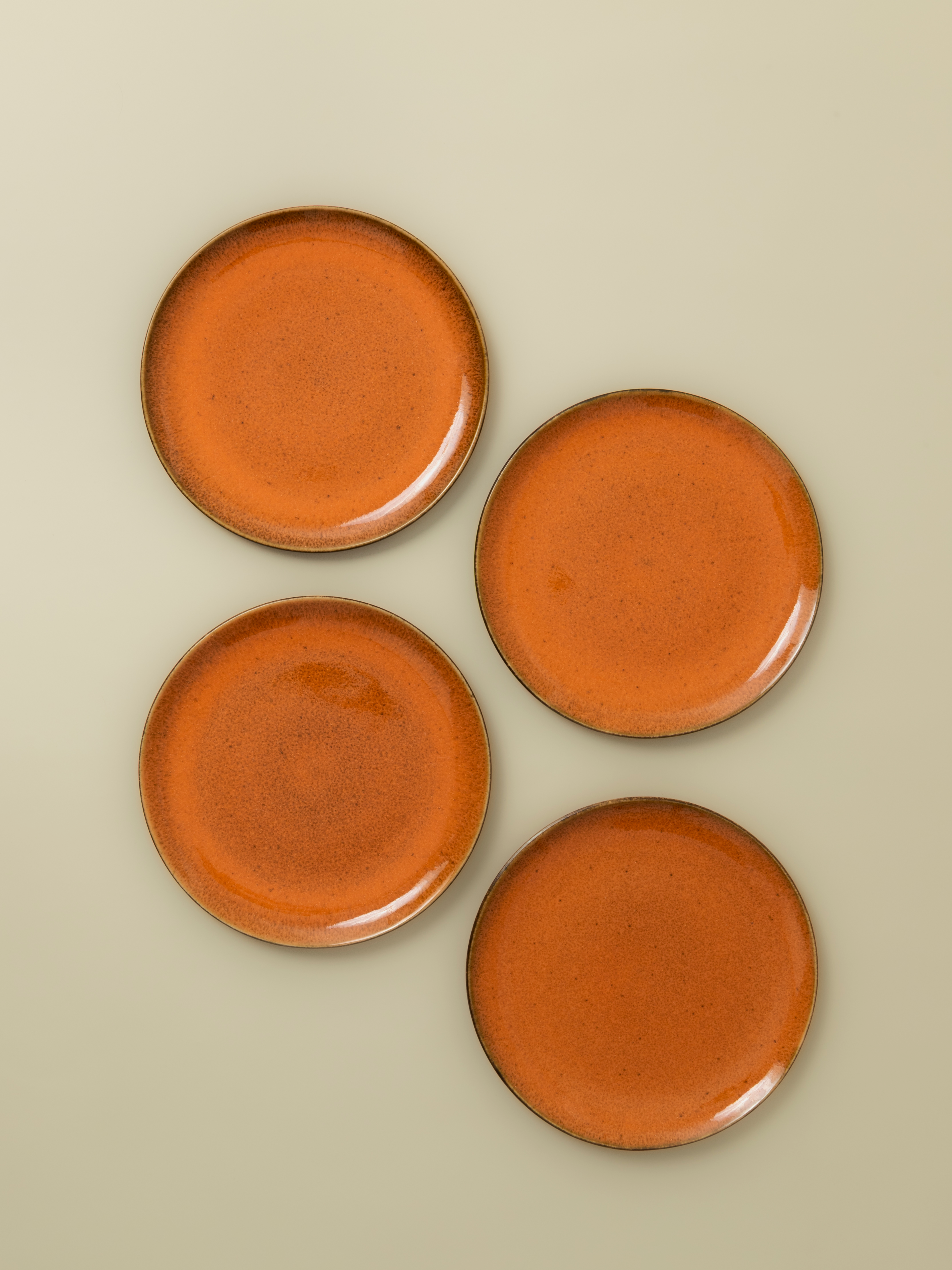 Set of 6 Side Plates — Flower Seeds Burnt Orange