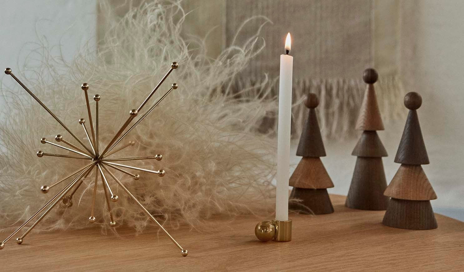 Palloa Solid Brass Candleholder - Low
