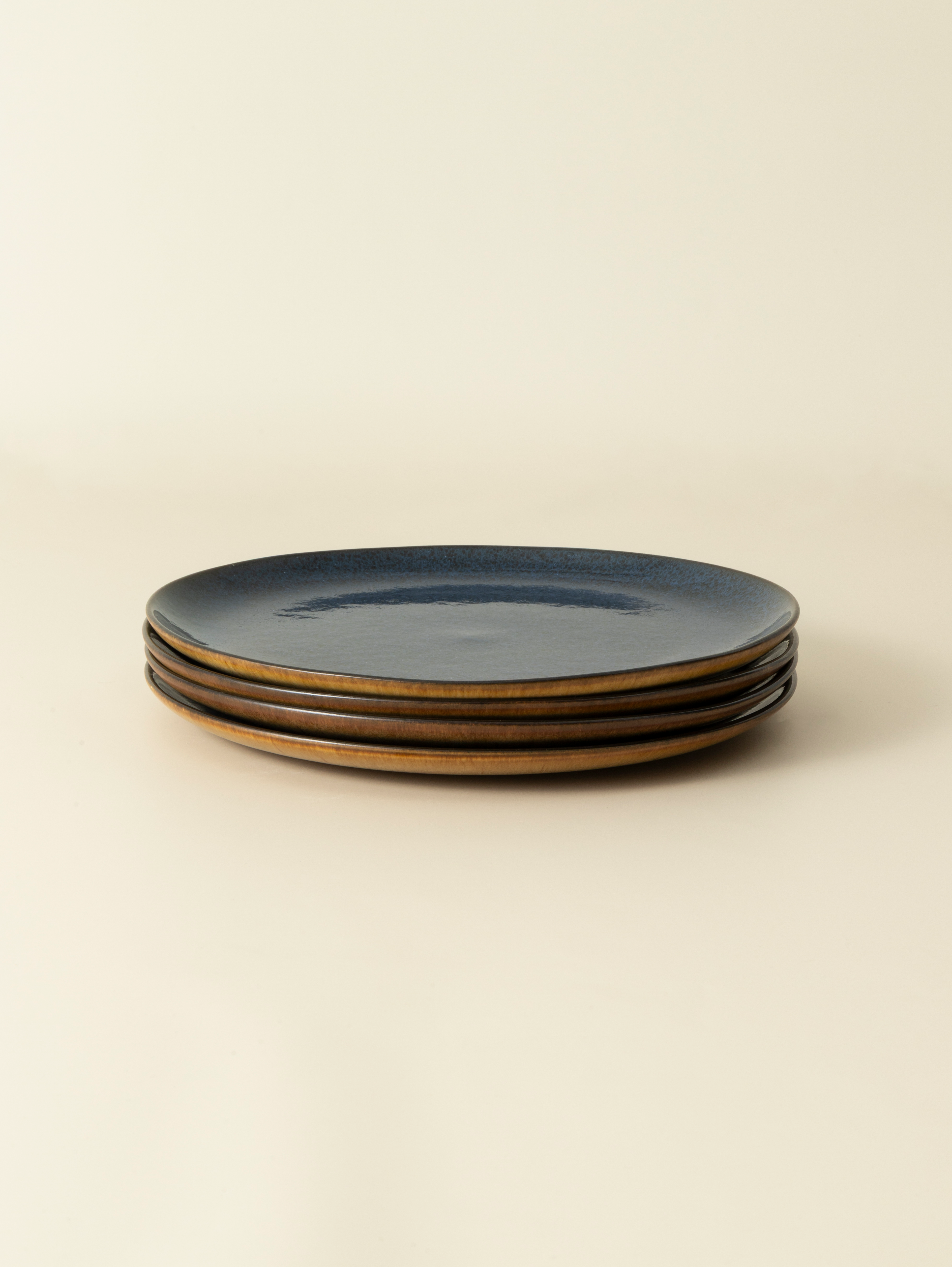 Set of 6 Dinner Plates — Flower Seeds Indigo blue