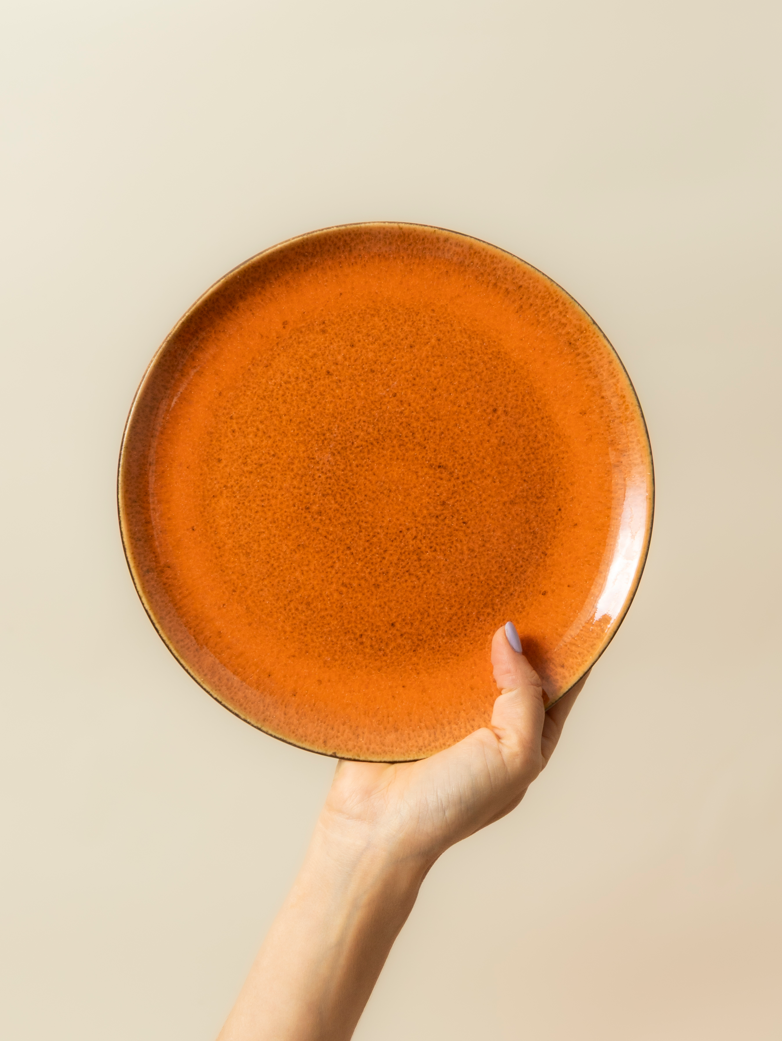 Set of 6 Side Plates — Flower Seeds Burnt Orange