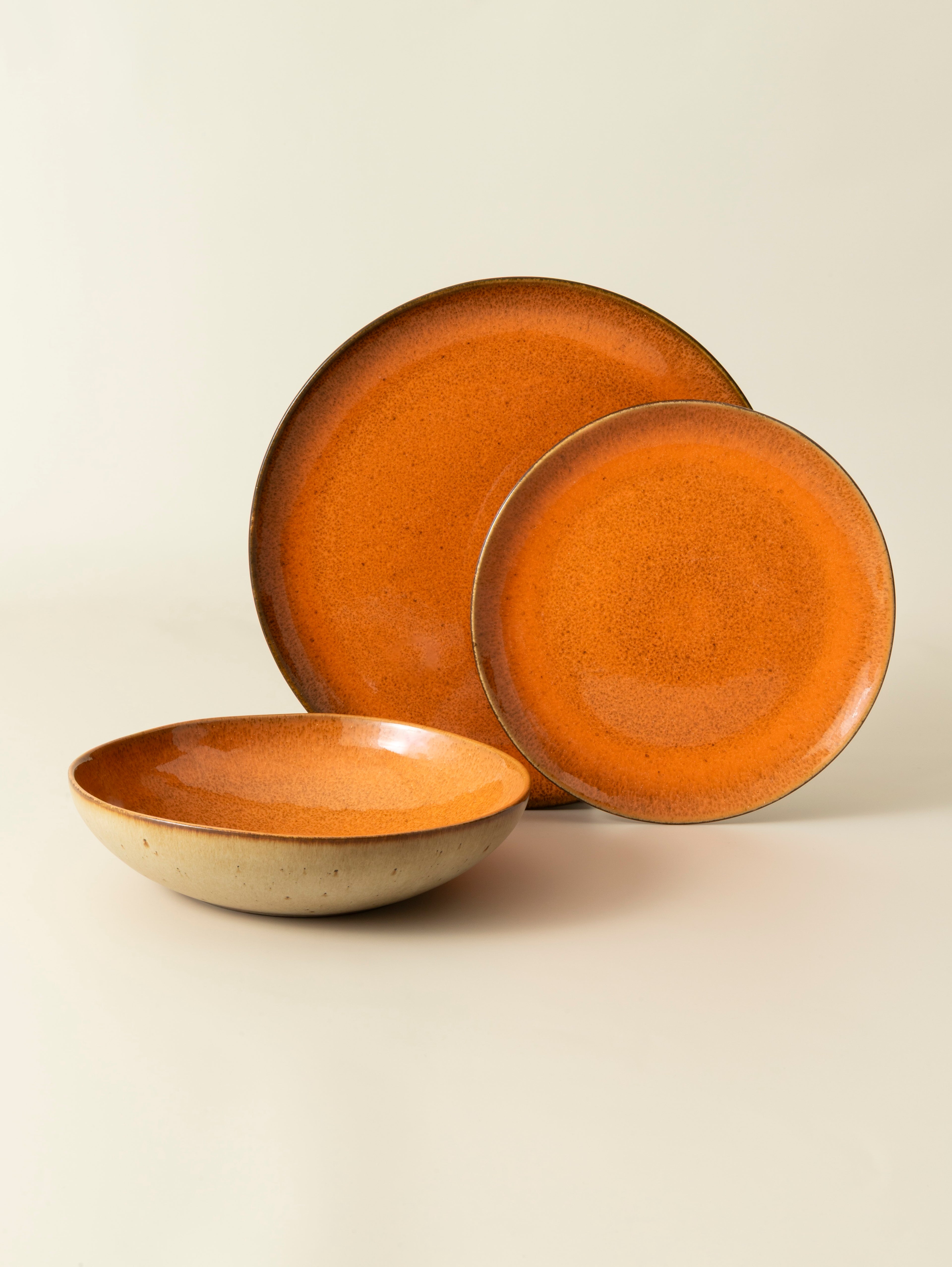 Set of 6 Side Plates — Flower Seeds Burnt Orange