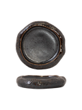 niddynoddy Seixo Metálico handcrafted stoneware plate, dark metallic finish, irregular shape, Ø 26 cm